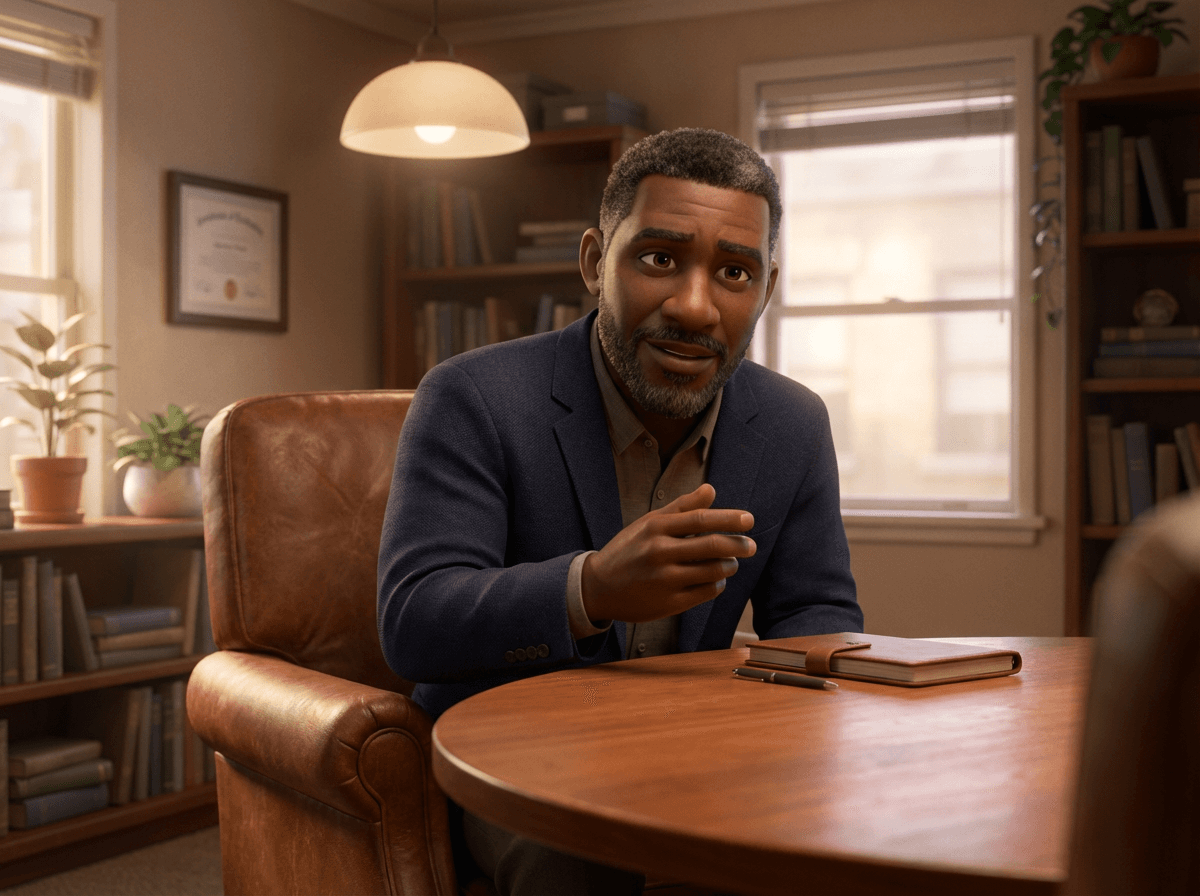 Experienced expert reviewer in an armchair, providing professional feedback